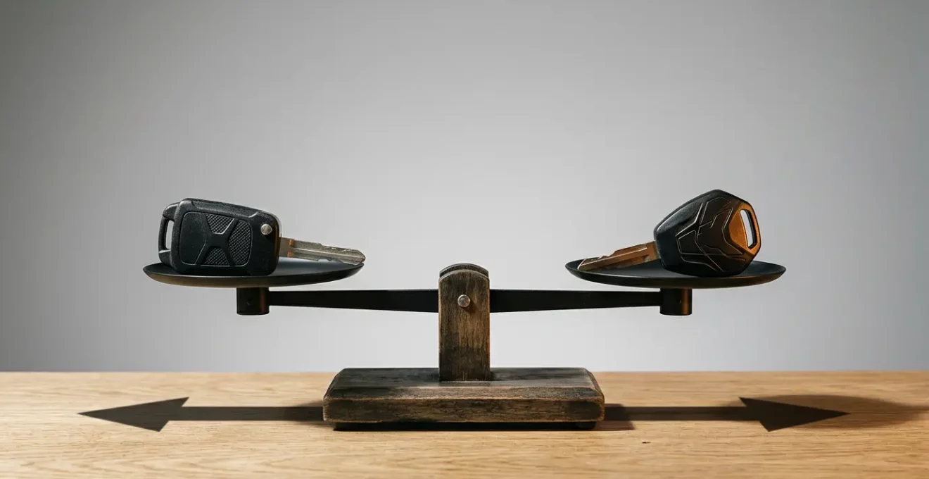 Symbolisation du dilemme entre économie et liberté de choix dans l'assurance multi-véhicules