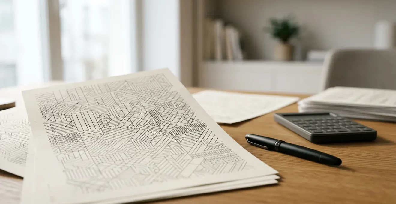 Documents d'assurance automobile avec stylo et calculatrice symbolisant l'analyse détaillée d'un devis