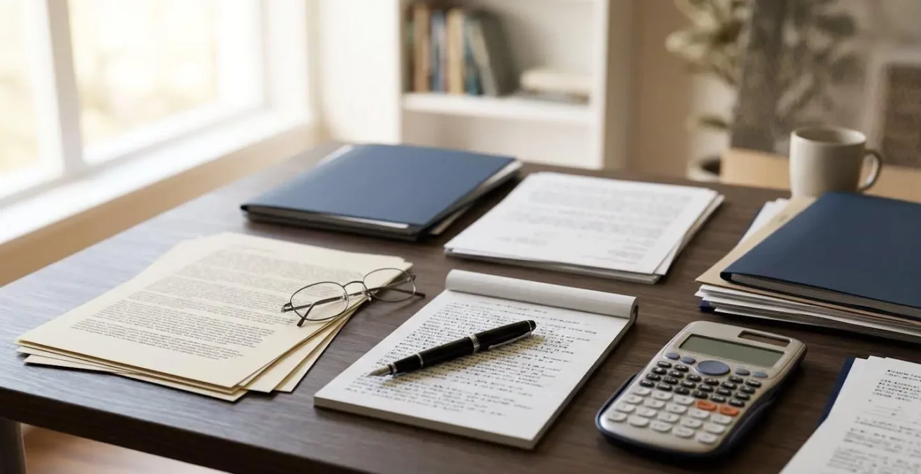 Professionnel examinant des documents d'expertise automobile dans un bureau contemporain