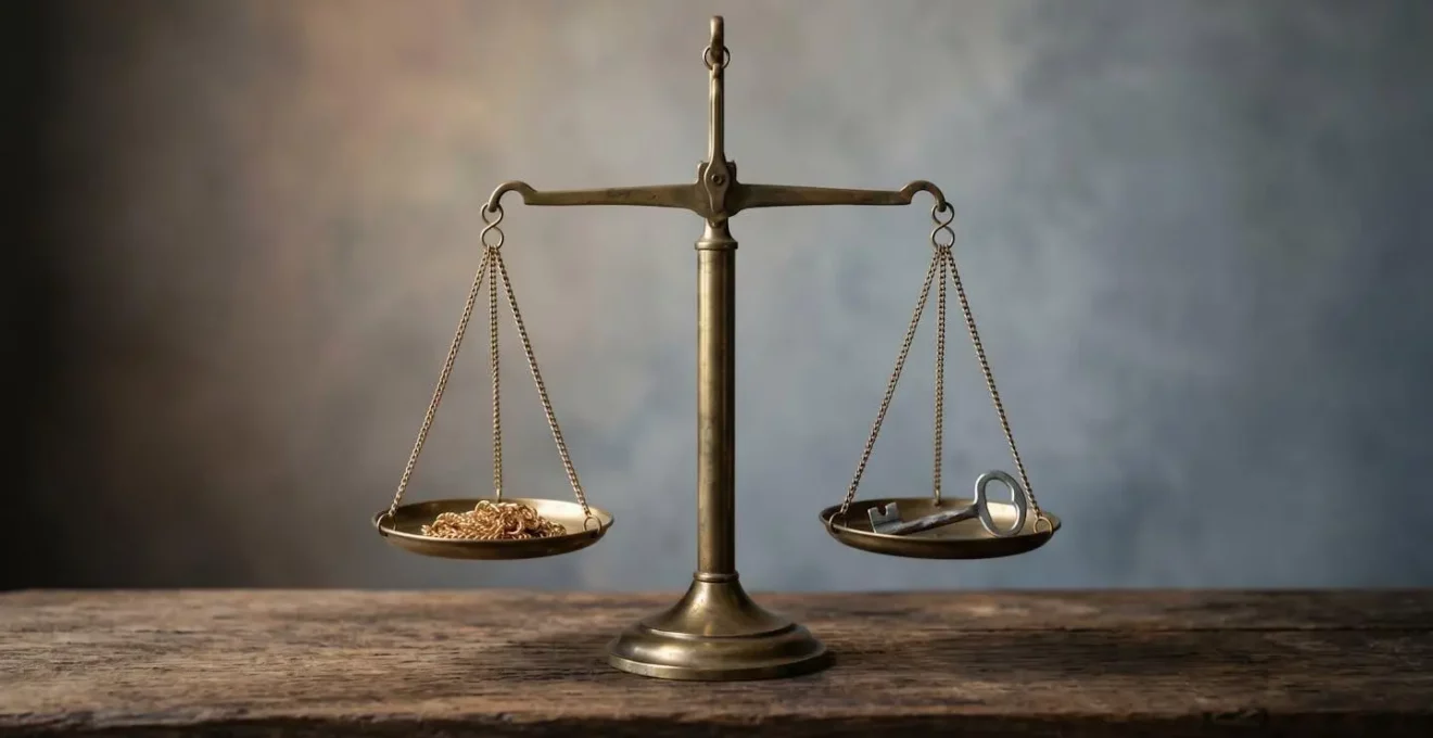 Balance métaphorique illustrant le choix entre protection bonus et liberté contractuelle